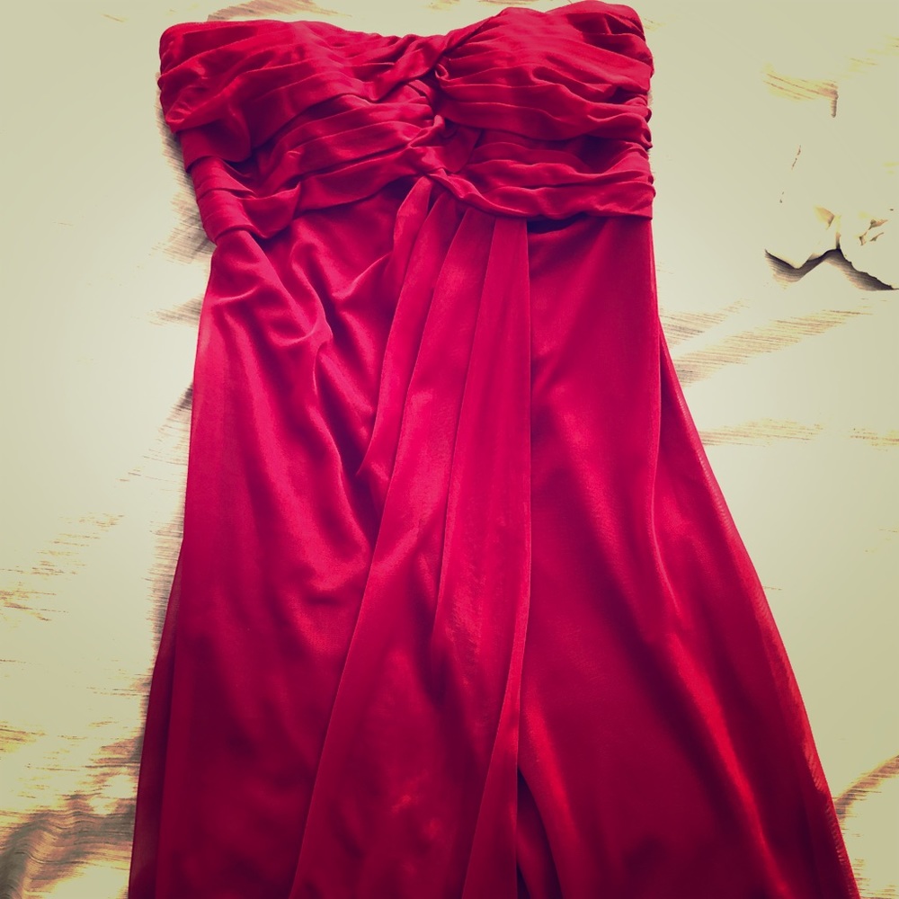 David’s bridal short chiffon dress color apple